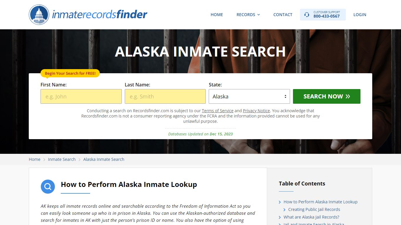 Alaska Inmate Search - Jail & Prison Records Online